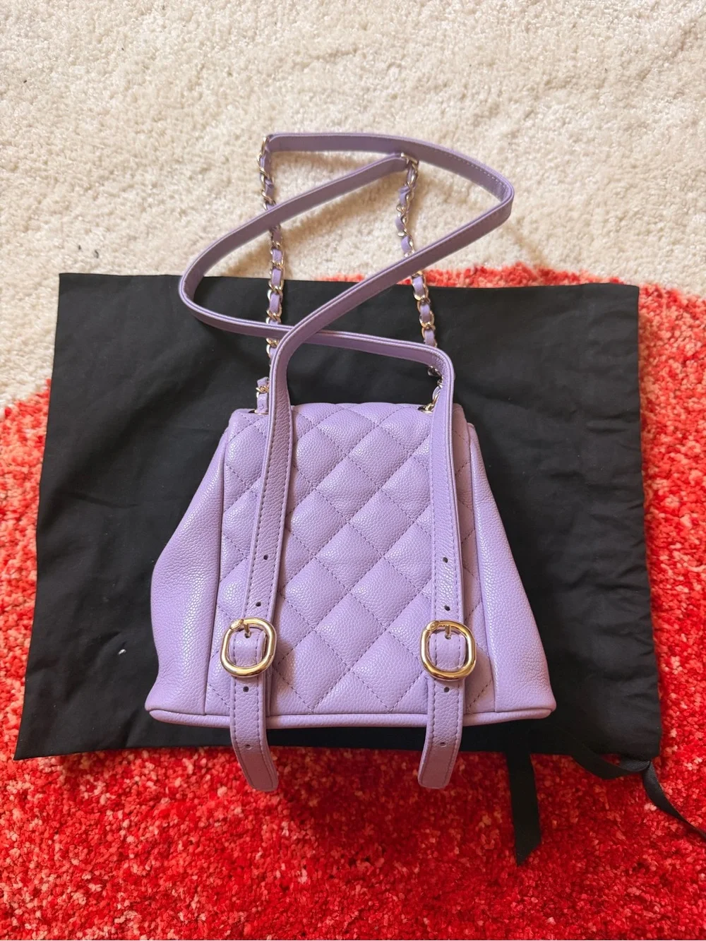 CHANEL Mini Duma Quilted Caviar Backpack